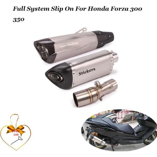 Full System Slip On For Honda FORZA300 350 2018 2019 Motorcycle Exhaust Modified Escape DB Killer Muffler Middle Link Pipe