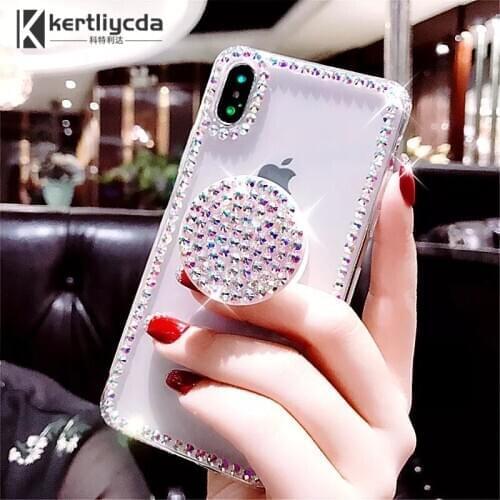 Luxury Bling Phone Case For iphone 11 Pro Max X 8 7 6 6S Plus XR XS MAX huawei P20 P30 P40 Pro lite Diamond Stand Holder Cases