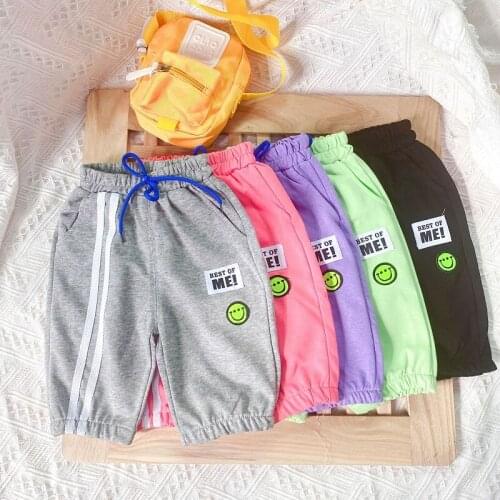 Summer Baby Boys casual pants Kids Sweatpants Cotton Casual Children 7 points pants Thin and comfortable Boys Girls Clothes 0-4Y