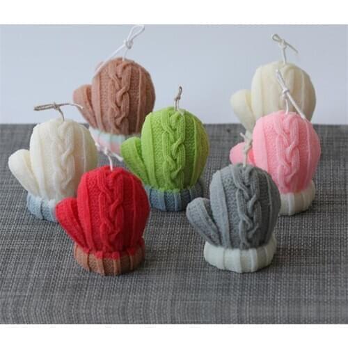 Warm Wool Gloves Silicone Candle Molds DIY Candle Making Tools Christmas Home Decoration Handmade Soap Molds Resin Crafts