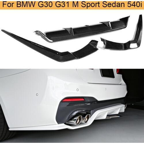 5 Series Carbon Fiber Rear Bumper Lip Spoiler Diffuser for BMW G30 F90 M Sport Sedan 4 Door 2017 2018 2019 540i Non Standard