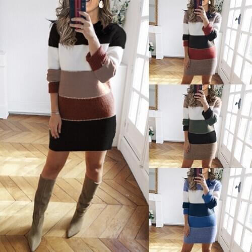 New fashion knitted multicolor top water wave stripe long sleeve autumn winter sweater slim fitting wave sweater