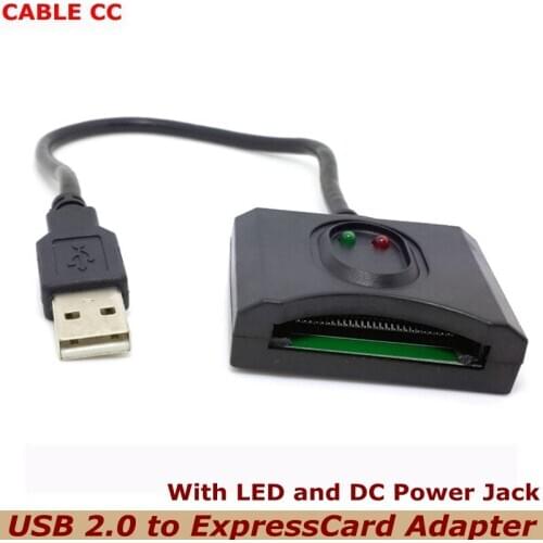 34MM USB 2.0 to ExpressCard high-speed transmission adapter for portable computers, with LED and DC power jack, the best quality