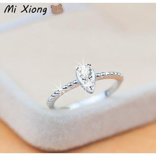 Mi Xiong women rings sterling silver 925 engagement wedding creative melon seed shell elegant luxury cute charm brand jewelry