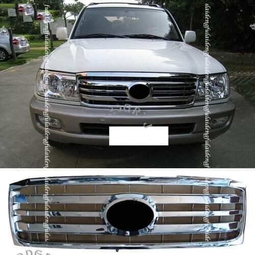 1pcs ABS Chrome Front Hood Bumper Grill Grille Assembly replace For Toyota Land Cruiser LC100 2006-2007 Car Accessories