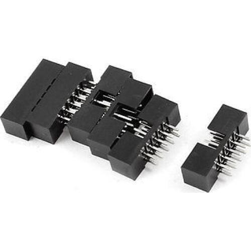 10Pcs DC3-10P 2x5 Pins 2mm Pitch Straight Angle Connector Pin IDC Box Headers