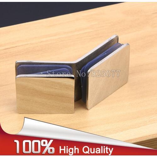 2PCS Glass to Glass 135 Degrees Hinge for 8-12mm Thickness Glass Polished/Brushed Shower Room Hinge Glass Fixed Clip JF1218
