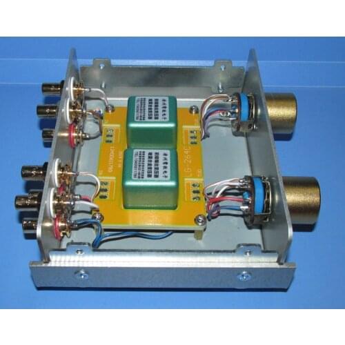 2 audio input options 2 audio output options, 10K: 10K permalloy transformer assembly lossless switching, 10Hz ~ 100KHz -0.2DB