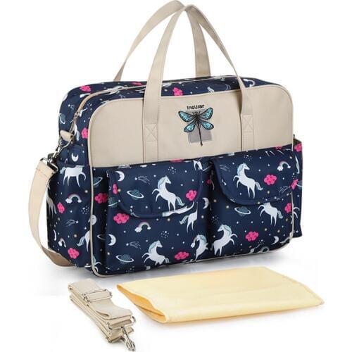 3in1 Baby Diaper Bag Mother Maternity Mummy Bag Large Capacity Baby Nursing Shoulder Bag Waterproof Nappy Handbag