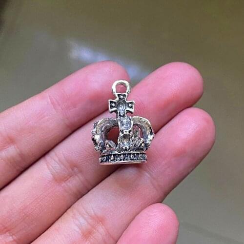 6pcs 3D Princess Crown Connector Pendants Charms Jewelry Making DIY Mens WomenNecklace Bracelet Handmade Crafts Accessories