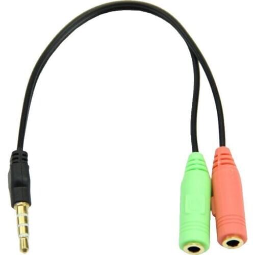 Free Shipping 1 PC computer headset headphones to Smartphone to adapter dual 3.5mm female 3.5mm adapter smartphone male Q8H7