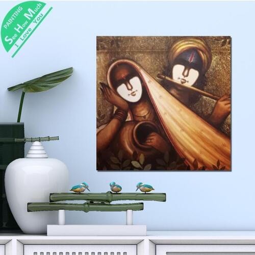 1 Piece Lord Radhe Krishna God HD Printed Canvas Wall Art Posters and Prints Poster Painting Framed Artwork Room Decoration