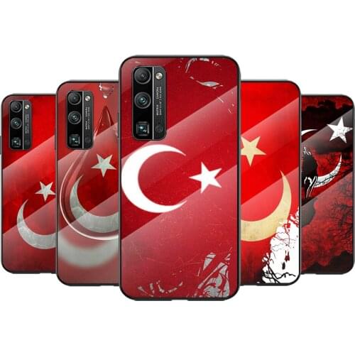 Tempered Glass Cover Turkey Turkish Flag For Huawei Honor 30 20 10 9X 8X Pro Plus Lite Shockproof Shell Phone Case