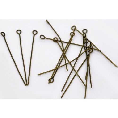 DoreenBeads 300PCs Ancient Bronze Eye Pins 50x0.7mm(21 gauge)