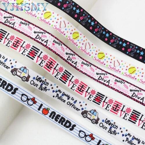 E-20421-649,10yards 5/8'' geometric letter Ribbon Elastic Foldover Elastics Stretch Hair Ties Headbands for Baby Girls Hair Bow