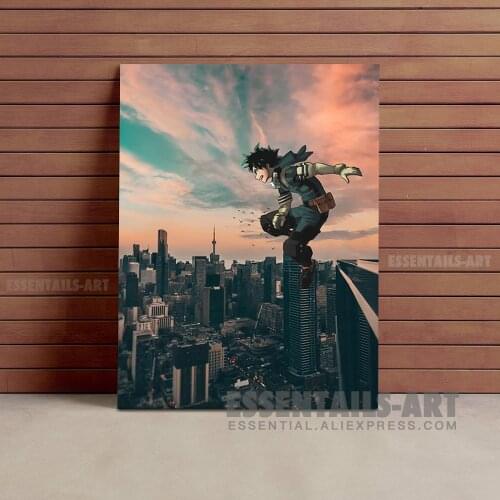 Midoriya Boku no hero Real life art Canvas Wall Art Painting Poster Bedroom Study studio Living kid Room Home Decoration Prints