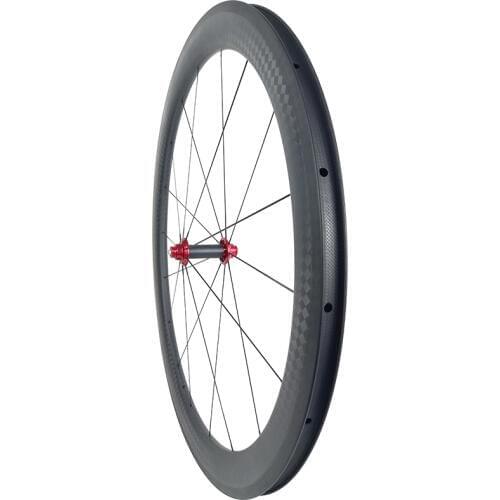 700c 50mm clincher road racing bicycle carbon front wheel 25mm wide 18H 20H internal hidden nipple basalt rim brake aero spoke