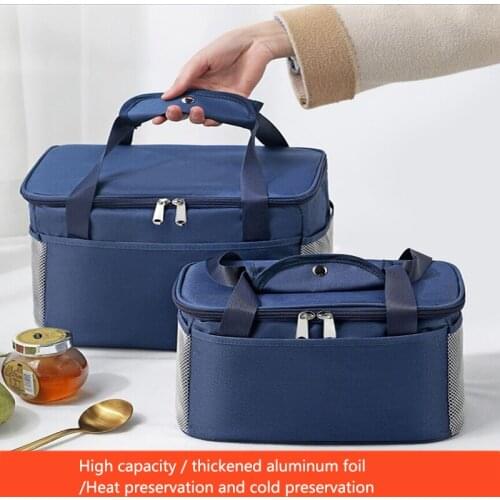 Lunch Box For Women Canvas Portable Insulated Food Thermal Bag For Men Bag For Lunch New