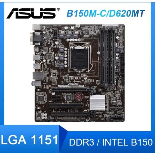 ASUS LGA1151 DDR3 DisplayPort HDMI DVI VGA SATA 6Gb/s USB 3.0 B150 Micro ATX 1800 PC Motherboards B150M-C/D620MT/DP-MB Desktop
