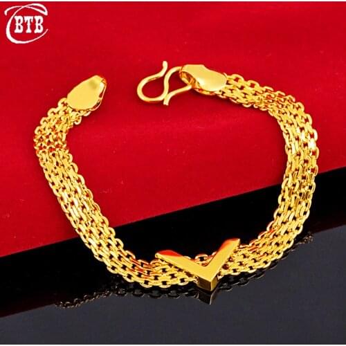 Fashion Gold Womens Charm V-shaped Exquisite Personality Watch Chain Muslim Luxury Romantic Jewelry Christmas Birthday Gift