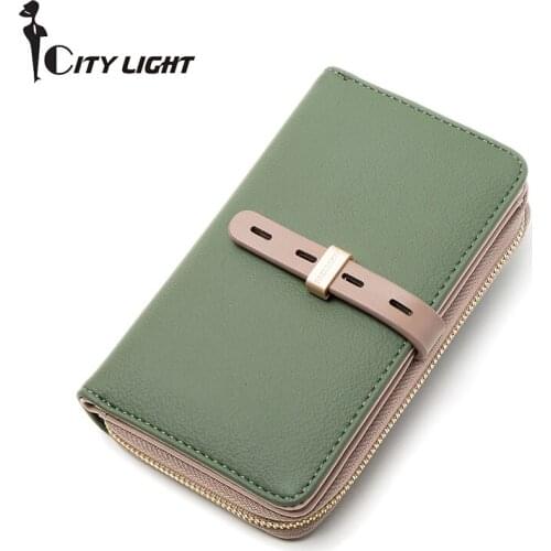 Prettyzys Fashion Women Nubuck Leather Female Medium Purse High Capacity Card Holders Zipper Coin Porcket Ladies Cartera Wallets