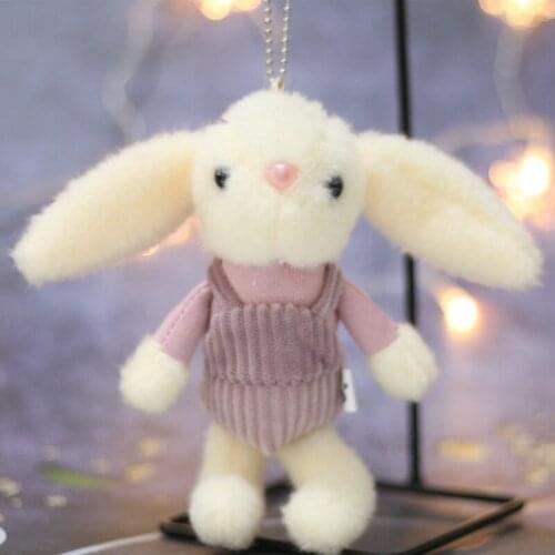 New Overalls Long-eared bunny Exquisite pendant good quality cute decorate Soothing Doll christmase birthday couple gift