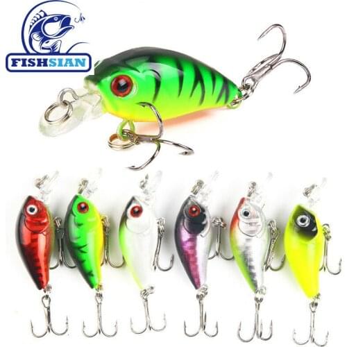 FISHSIAN MiniCrank Bait Fishing Lures 2019 4.5cm 3.8g Small Rock Lures Topwater Lure Isca Artificial Wobbler Fake Fish Carp Bait