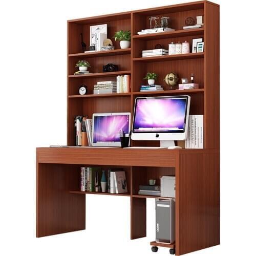 Simple Computer Desktop Desk Home Bookcase Desk Integrated Combination Student Double Simple Notebook Desk Bedside Table