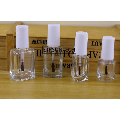 Empty Nail Polish Bottles And Small Brush Nail Art ContainerTransparent Glass Nail Oil Container F1891