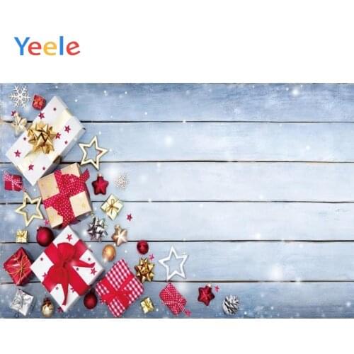 Christmas Gold Ball Gift Snowflake Wooden Board Home Decor Backdrop Photography Custom Photographic Background For Photo Studio