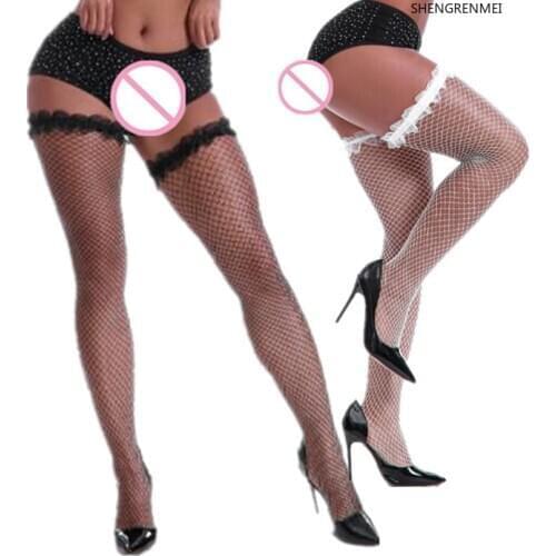 Sexy Stockings for Women Lingerie Socks Medias De Mujer Female Thigh High Fishnet Stockings Black White Stockings Dropshipping