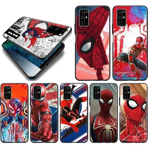 Marvel Avengers Spider-Man Silicone Cover For Huawei Honor 10i 10 9C 9A RU 9X 9N 9S 9 Pro Lite Play 3E V9 Black Phone Case