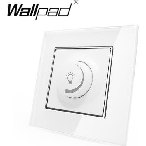 Light dimmer 600w Wallpad 110-250v White Crystal Glass EU European Standard Rotary Dimmer Incandescent Lamp 600w with Claws