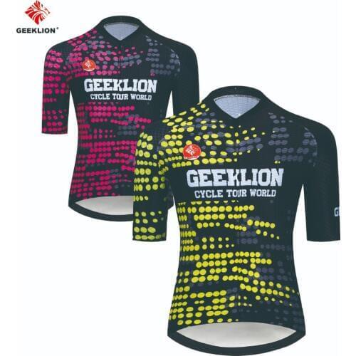 Cycling Maillot Geeklion Quick-Dry Bike Jersey MTB Team Racing Bicycle Wear Laser Cut Fitness Ropa Cilismo PRO Fit Clothes