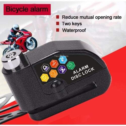 Cycling Bike Motorcycle Lock Motor Bicycle Scooter Motorbike Disc Brake Lock Waterproof 110db Security Anti-Theft Padlock Alarm