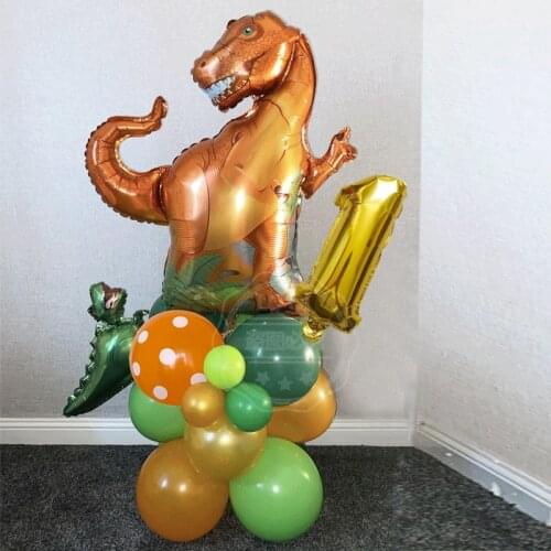 1set Tyrannosaurus raptors triceratops Jurassic dinosaur Big Size balloons boy' birthday party decor baby shower helium globo