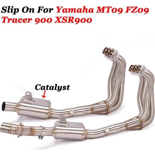Motorcycle Full System Exhaust Escape Front Middle Pipe Muffler Catalyst Slip On For Yamaha FZ09 MT09 MT-09 FZ-09 Tracer 900 XSR