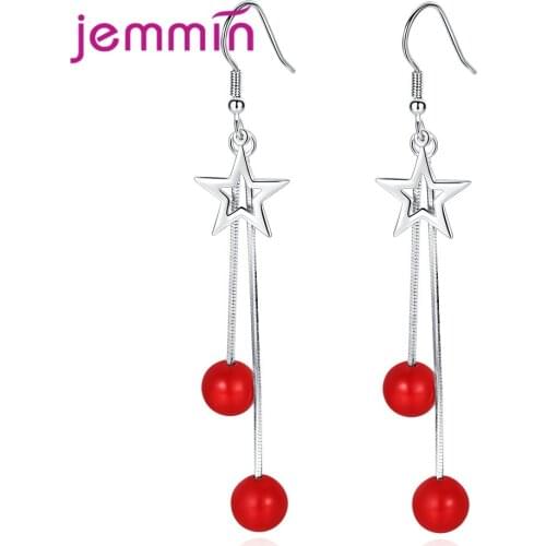 Wedding Party Women Geometric 925 Sterling Silver Drop Earrings Korean Trend Pearl Cartilage Piercing Ear Jewelry Gift