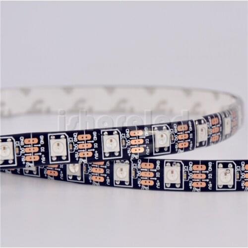 1/2/3/4/5m 5V SK6812 WS2812B 60LEDs/m WHITE & BLACK SMD 5050 RGB Dream addressable Color Pixel LED IP65 Strip Light
