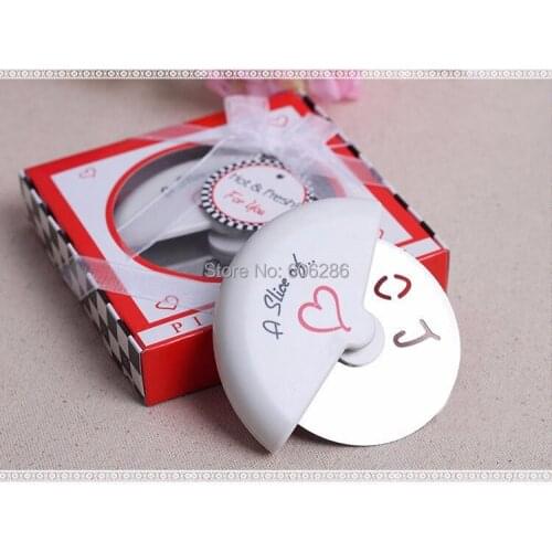 1pc Birthday gifts A Slice of Love Pizza Cutter Wedding Favors And Gifts Wedding Supplies