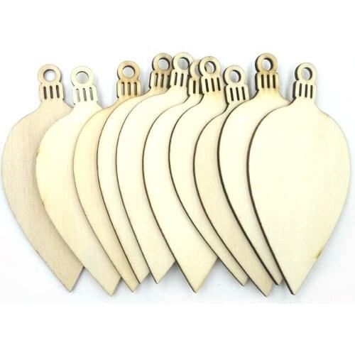 10pcs 98*49mm Christmas Tree Leaf Hanging White Snowflake Ornaments Decoration Christmas Holiday Party Home Decor (Wood Color)