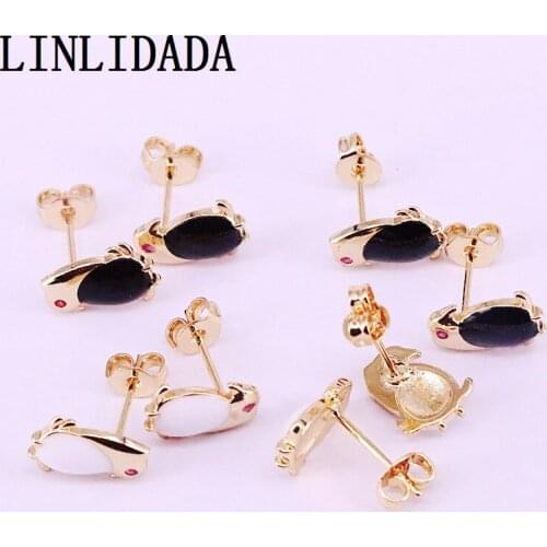 12Pair New Enamel For Women Jewelry Fashion Cute Gold Stud Earring