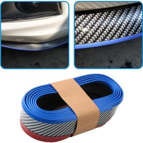 2.5m Car Front Bumper Lip Skirt Splitter Protector Front Bumper Strip Car Scratch Proof Adhesive Rubber Strips 55mm Width
