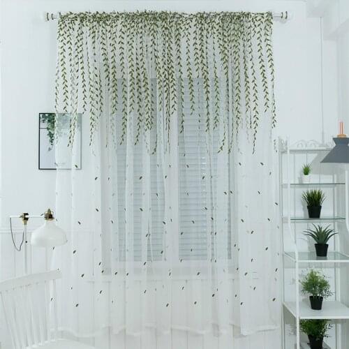 Cilected 2PCS Nordic Ins Wicker Embroidered Curtain Screens Bedroom Bay Window Wear Rod Screen Outdoor Wedding Decor Curtain