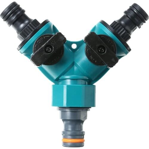 2 Way Garden 3/4'' Hose Splitter Y Shape Valve Water Pipe Connector For Garden Irrigation Car Washing Water Pipe Connectors