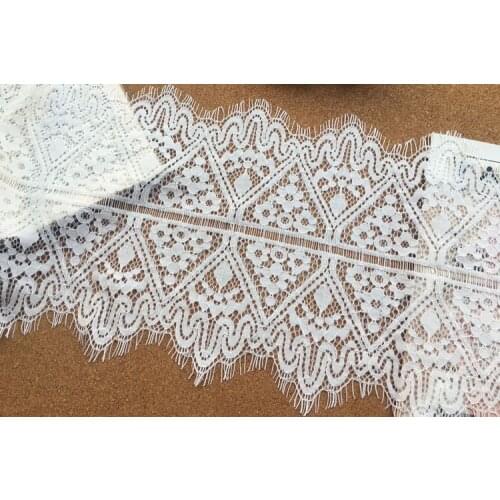 3Meter for 1 Lot 28CM Classical Design Nylon Dress Eyelash Lace Fabric Soft Red Navy French Bilateral Chantilly DIY Lash Trim