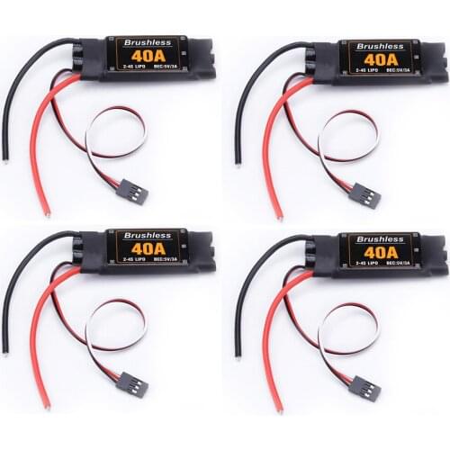 4pcs/lot Brushless 40A ESC Speed Controler 2-4S With 5V 3A UBEC For RC FPV Quadcopter RC Airplanes Helicopter