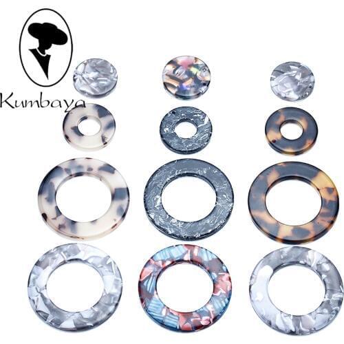 5sets/lot Acrylic Acetic Acid Materials Round DIY Charm Parts Women Jewelry DIY Earrings Accessories Handmade Combination P18423