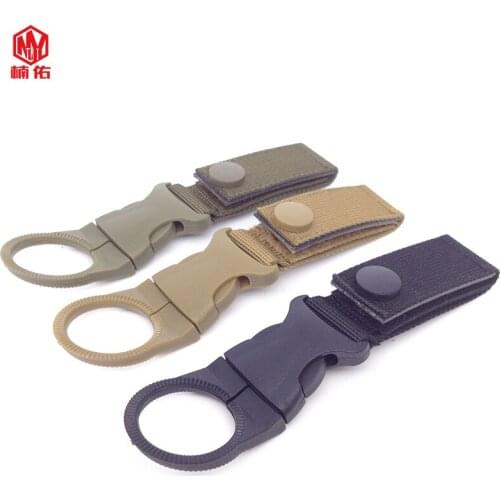 5PCS EDC Tactical Equipment Military Nylon Webbing Buckle Hook Camping Bottle Cage Carabiner Color Random Delivery