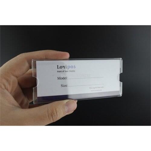 98*37mm 1.5mm rectangle 50pcs acrylic label sign tag price clip rack display shelf wall desk label price sign holder label frame